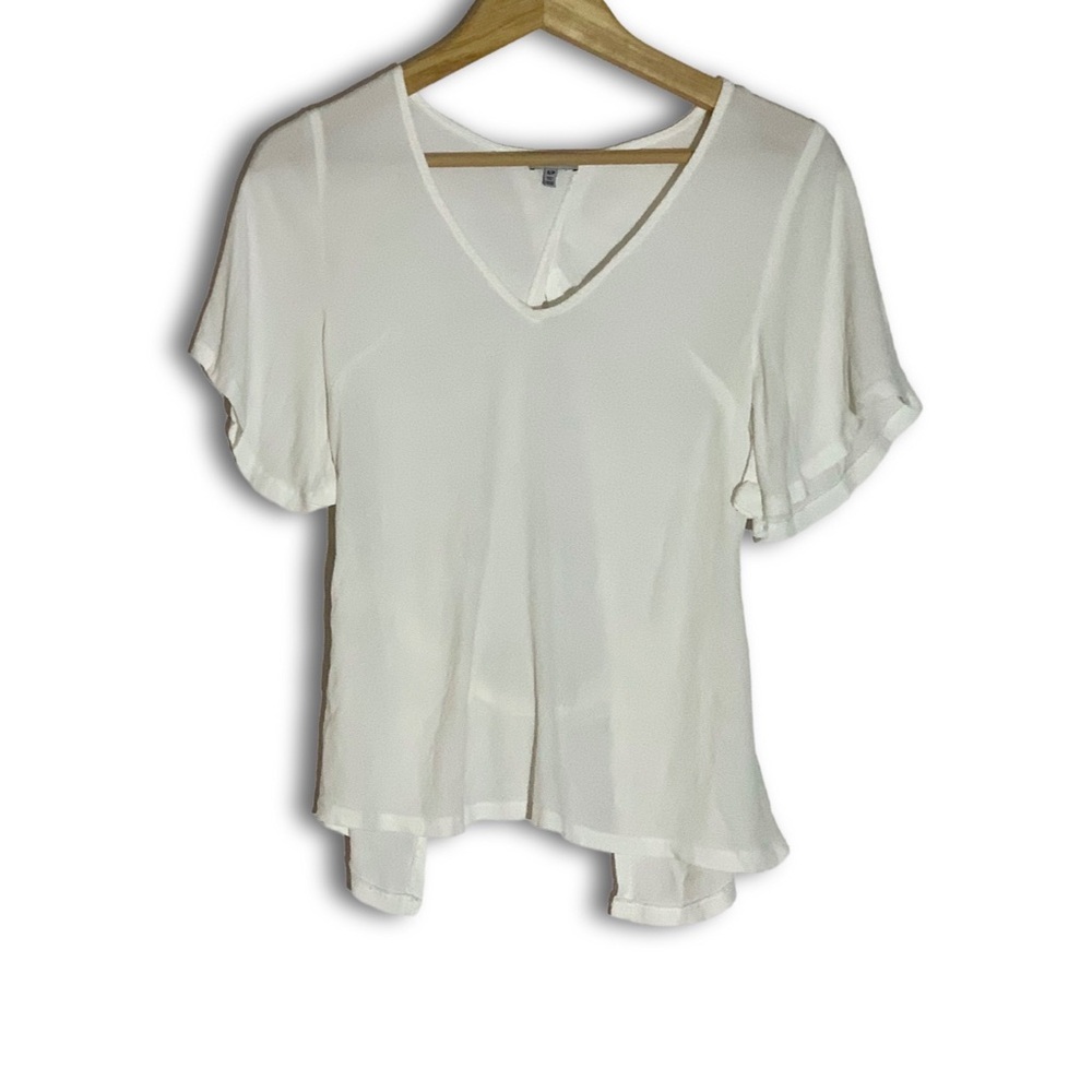 Tobi Short Sleeve White Tee Open Back